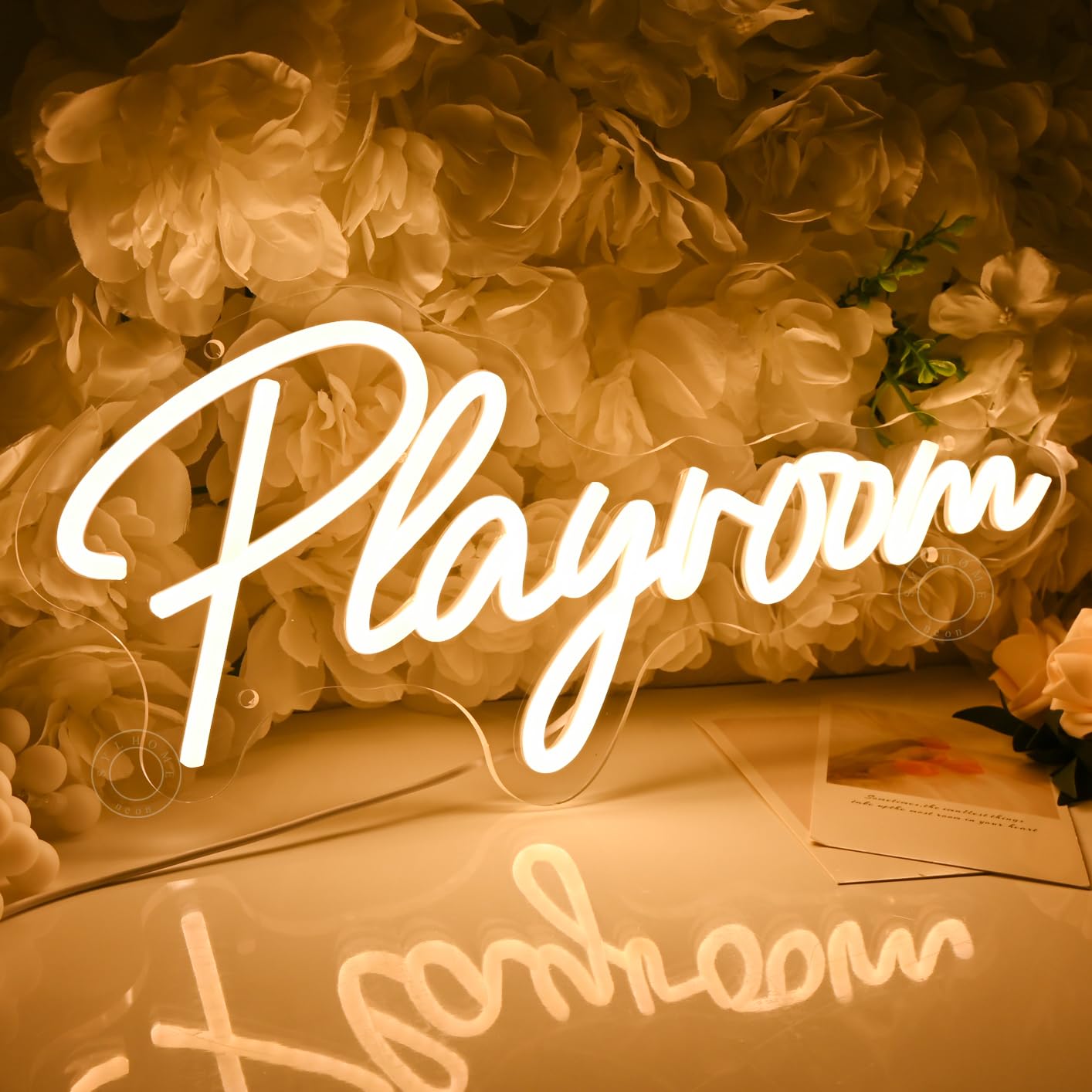 SYLHOME Playroom Led Neon Light Sign Nursery Kids Room Bedroom Classroom Game Room Wall Sign Decor Birthday Christmas Gifts 15.75" X 7.28" USB Warm White