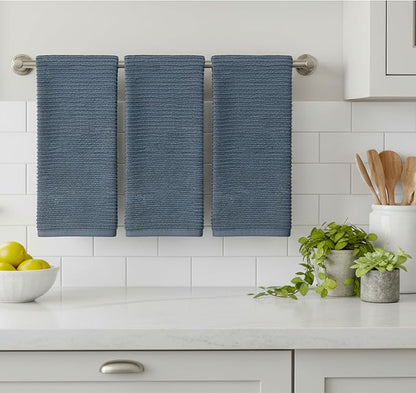 Serafina Home Slate Blue Gray Grey Kitchen Hand Dish Towels: Oversized 28" x 18"