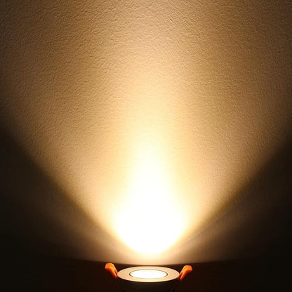 inShareplus 2 Inch LED Downlight, 3W Recessed Lighting COB Dimmable, 3000K Warm White, CRI80, Ceiling Lights with LED Driver, 12 Pack