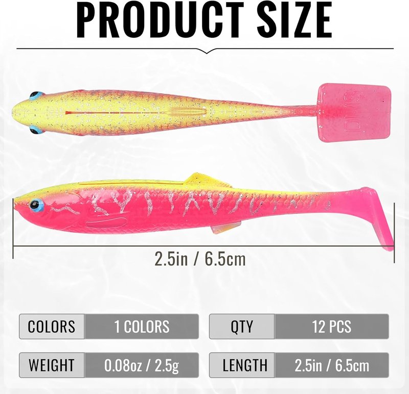 TRUSCEND Soft Fishing Lures - Pre-Rigged Swimbaits with BKK Hooks for Bass, Trout & Walleye | Trembly Sinking Design