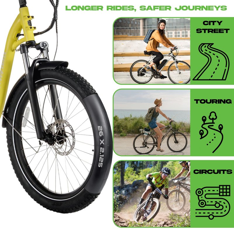 HEB 26" Bike Inner Tubes 26 x 1.75, 1.95, 2.10, 2.125 – Butyl Rubber Bicycle Tubes with Schrader Valve – Compatible with Cruiser, Mountain, City & Kids Bikes – Set of 2