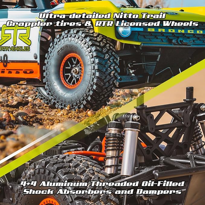 FMS 1/7 Ford Bronco U4 RTR EB RC Truck Hobby RC Crawler with Brushless Motor &amp ESC Remote-Controlled Lighting Up to 80km/h Speed (2025)