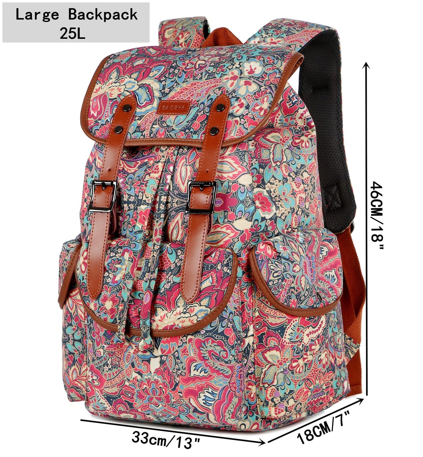 Baosha Large Women Laptop Backpack 15.6 inch Computer Backpack Travel Hiking Backpack With Free Toiletry bag CN-01 (HS)