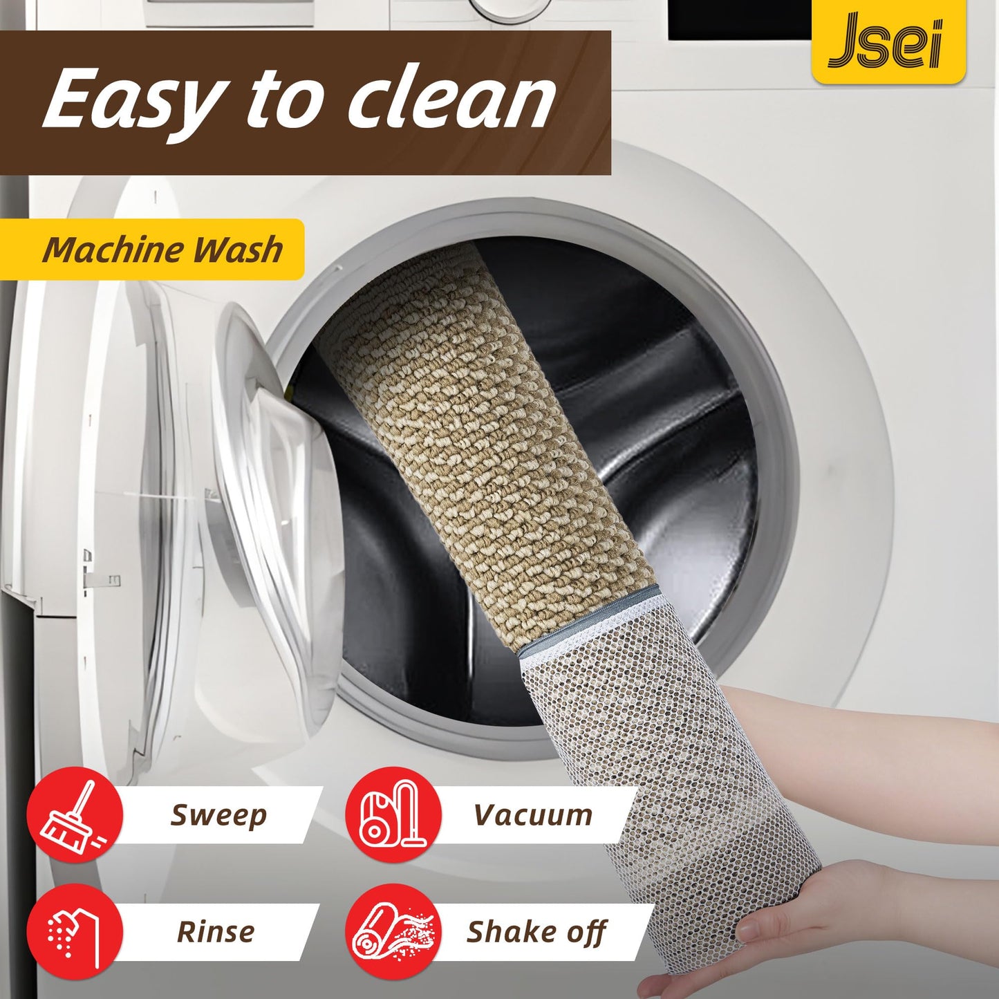 JSEI Dirt Trapper Door Mat 20"x32", Non-Slip Washable Doormats Entryway Rugs, Trap Dirt Absorbent Welcome Mat, Low Profile Floor Mats for Front Back Door and Entrance, Beige