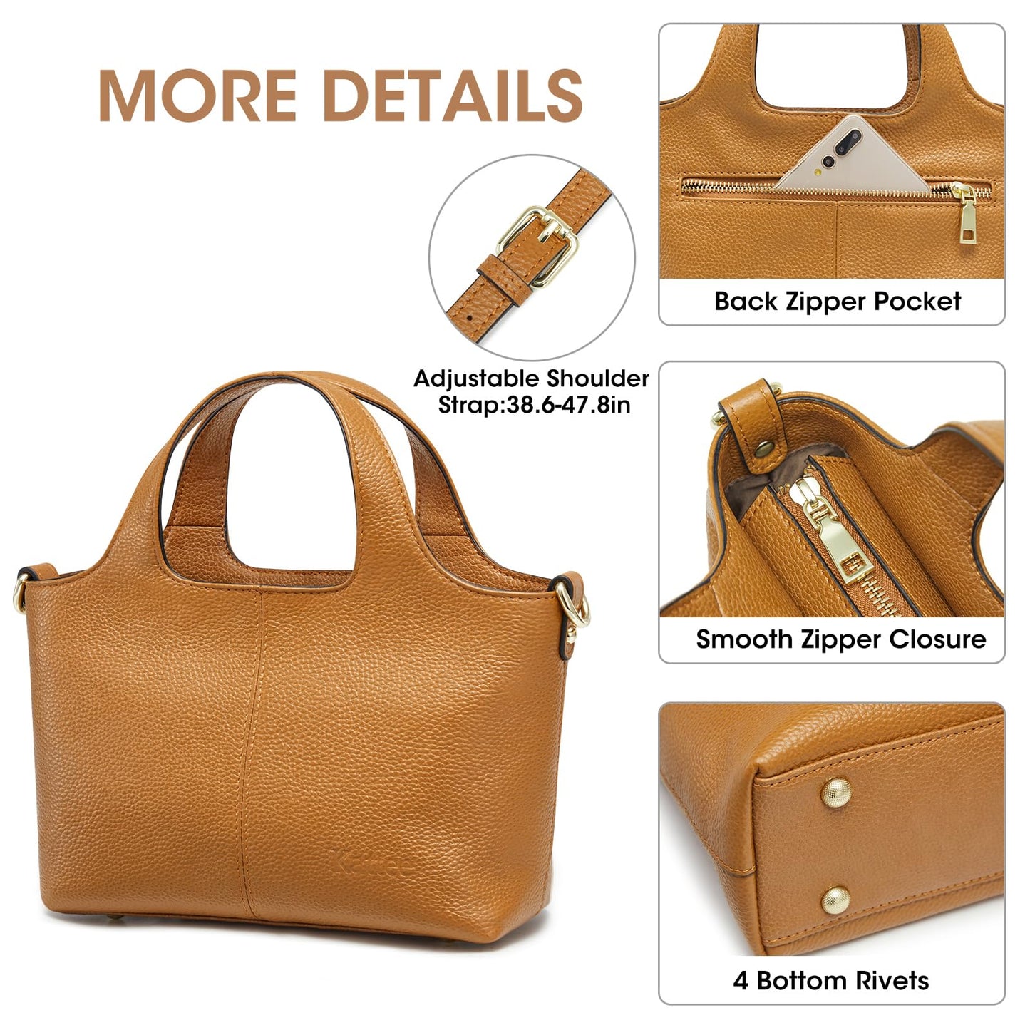 Kattee Leather Crossbody Bags for Women Cross Body Purses,Small Shoulder Tote Bag, Women's Satchel Handbags with Top Handle