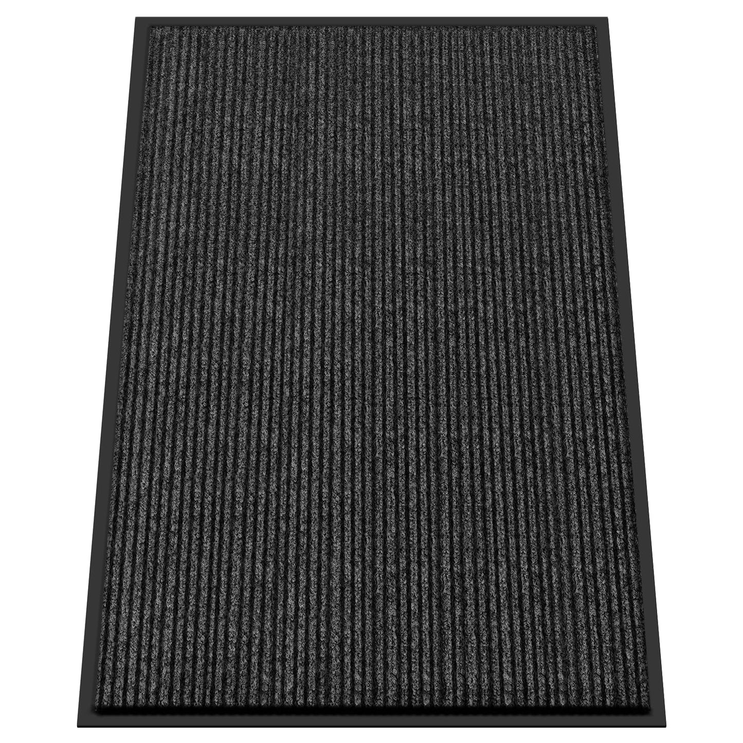 Kuyal Front Door Mat, 4'x6' Indoor Outdoor Entrance Mat, Commercial Floor Mats Inside Outside Entrance, Heavy Duty Durable Welcome, Rubber Backing Non Slip Outdoor Mats for Entryway,Black
