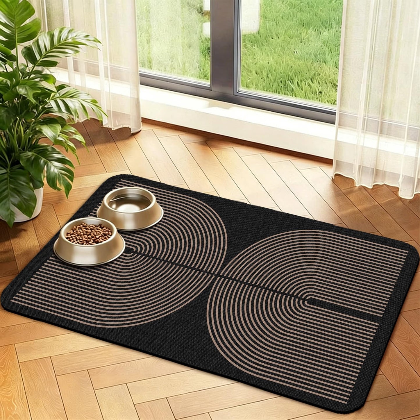 Dog Food Mat, Absorbent Waterproof Non-Slip Pet Cat Bowl Feeding Mat for Food & Water Pet Supplies 16 * 24"