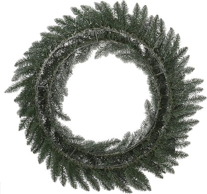 Glitzhome 36" D Oversized Pre-Lit Christmas Wreath with 50 Warm White Lights and Timer, Artificial Wreaths for Christmas Festival Celebration Front Door Wall Window Party Decor