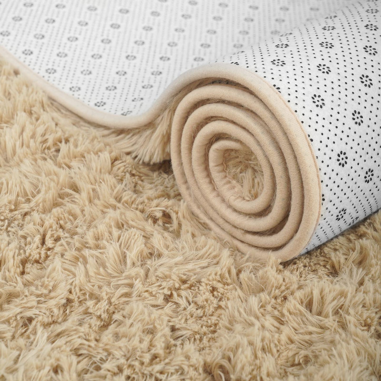 ISEAU Fluffy Rug Carpets Soft Shaggy Area Rugs Indoor Floor Mats for Kids Room Fuzzy Carpet Comfy Cute Nursery Mat Bedside Rug for Boys Girls Bedroom Living Room Home Decor, 3ft x 5ft,Camel