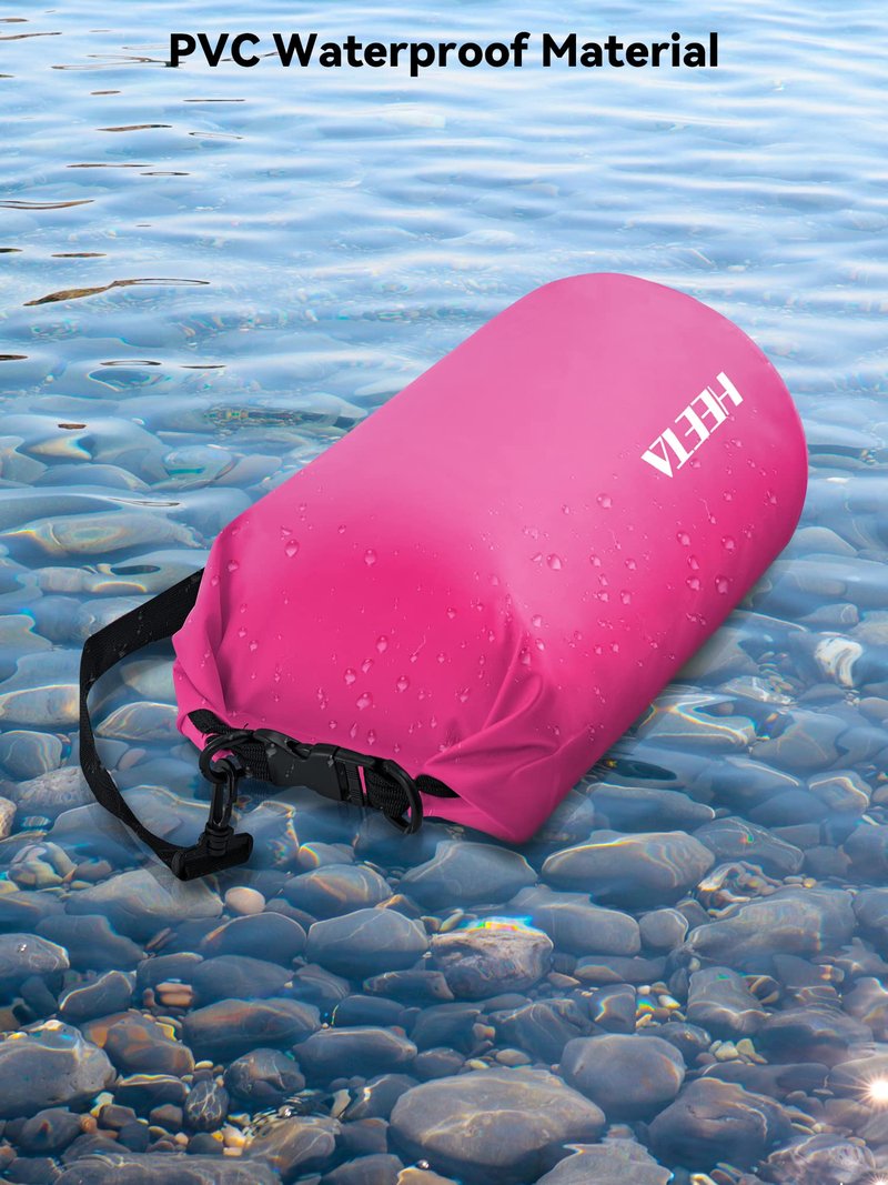 HEETA Waterproof Dry Bag for Women Men, Roll Top Lightweight Dry Storage Bag Backpack with Emergency Whistle for Travel, Kayaking, Boating, Camping, Beach, Cruise Ship Essentials (Rose Red, 40L)