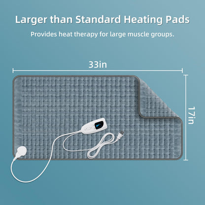 XXXL Heating Pad for Back Pain Relief, Heated Pad for Neck/Shoulders/Legs/Knees/Feet/Cramps, 6 Heat Settings Auto-Off, Heat Pads for Women, Birthday Mothers Day Gifts for Mom Wife Grandma Her, 17"x33"