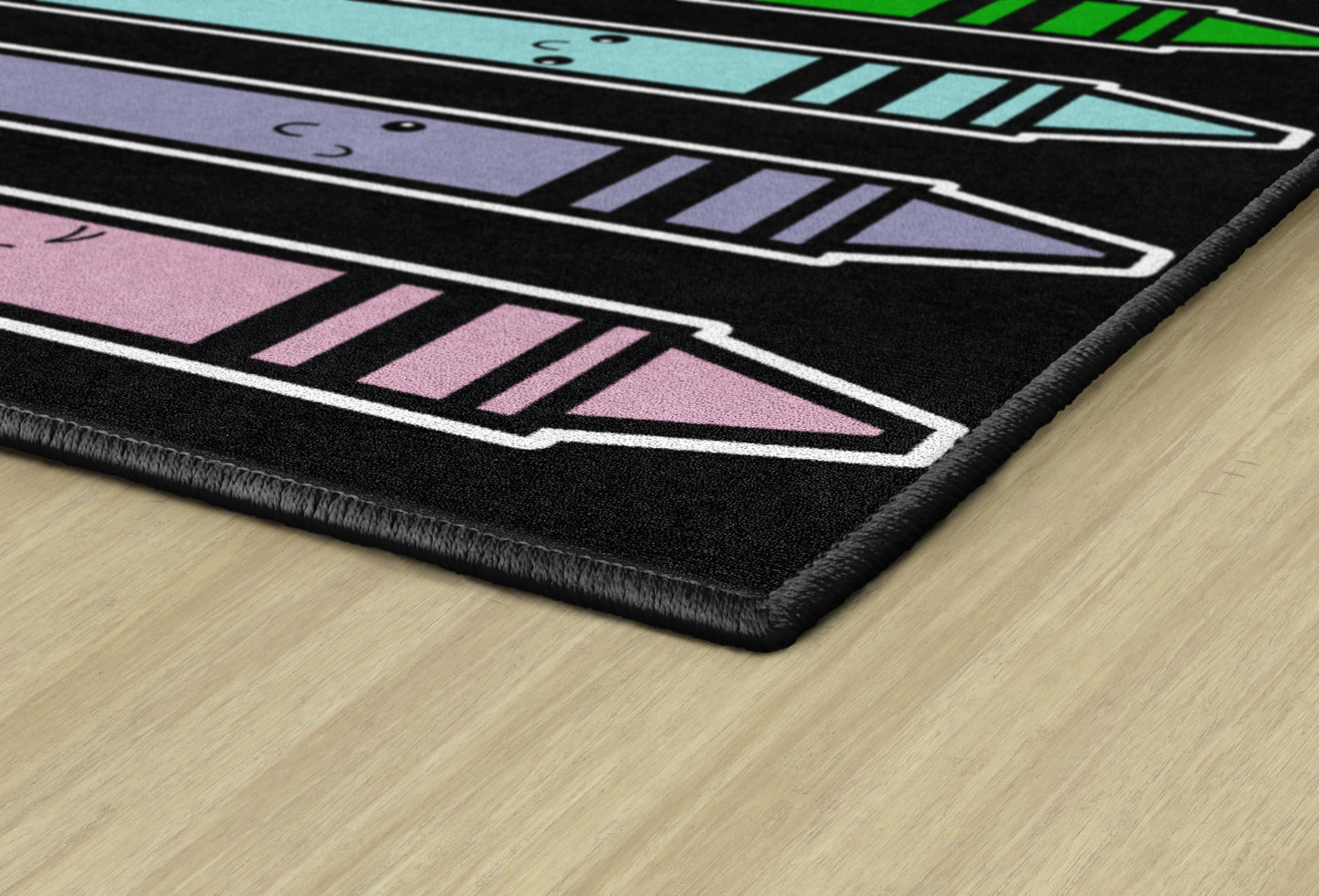 Flagship Carpets School Days Crayons Educational Area Rug for Kids Room, Children's Classroom Rug for Teaching and Playroom, 5' X 7'6"
