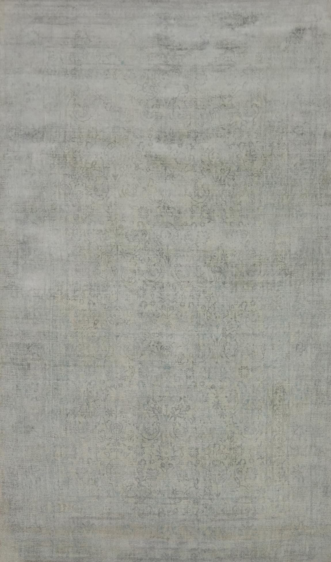 Rug Source Transitional Collection, 5x8 Rug, Hand Knotted Beige & Ivories Geometric Rug, Oriental Viscose Silk Carpet for Foyer, Entryway and Hallway