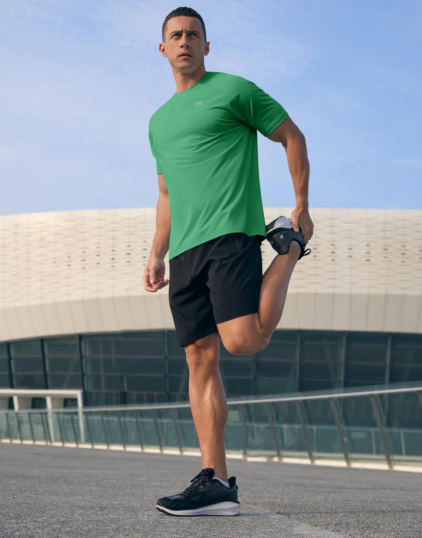 G Gradual Men's Athletic Workout T-Shirts Moisture Wicking Cooling Running Shirts Short Sleeve Performance Tee for Gym Tennis(Green,XXL)