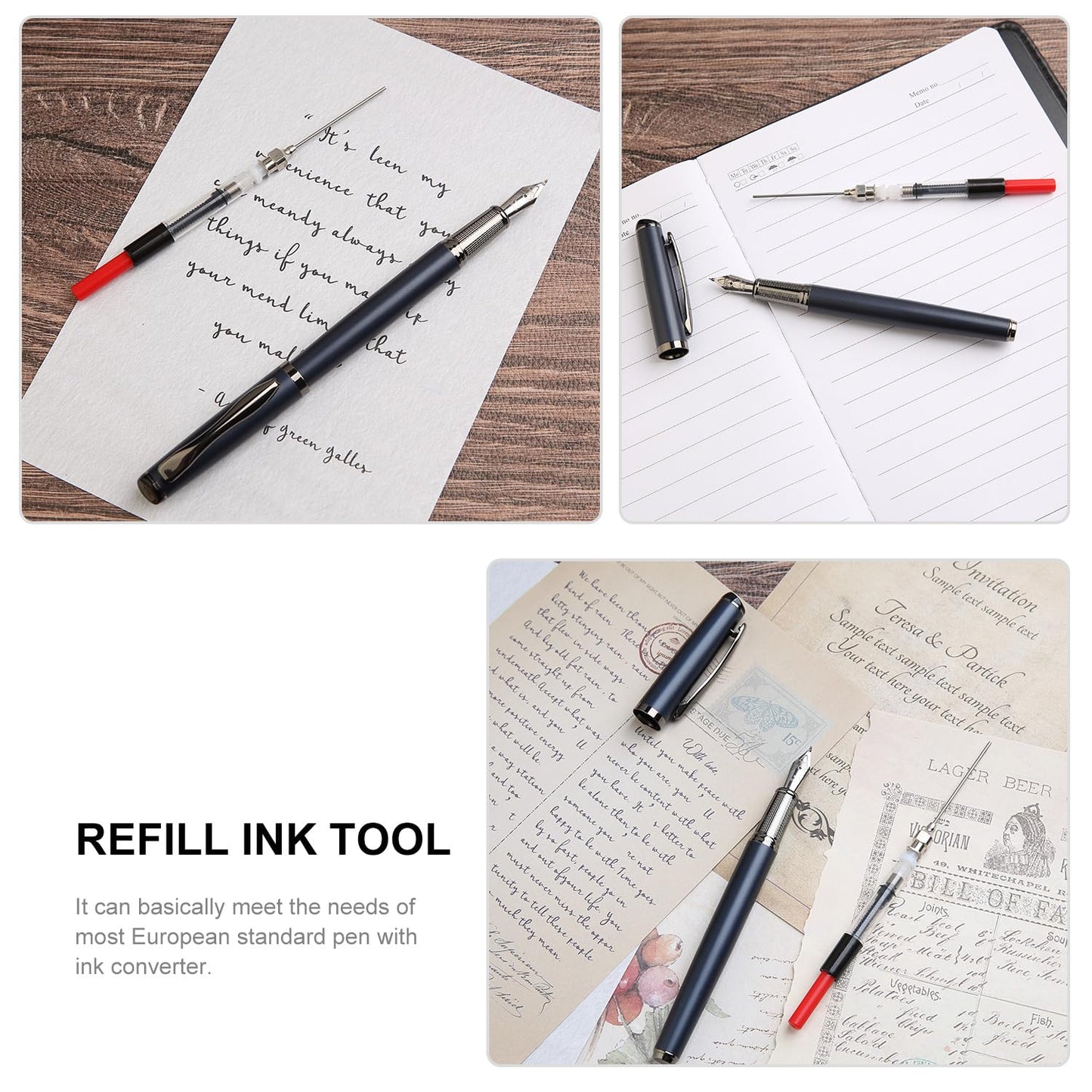 GC QUILL Calligraphy Fountain Pen Set - Includes 5 Nibs, Ink Bottle, Ink Refill Converter and 18 Cartridges, Fancy Pen for Women Men Gift - MU-25