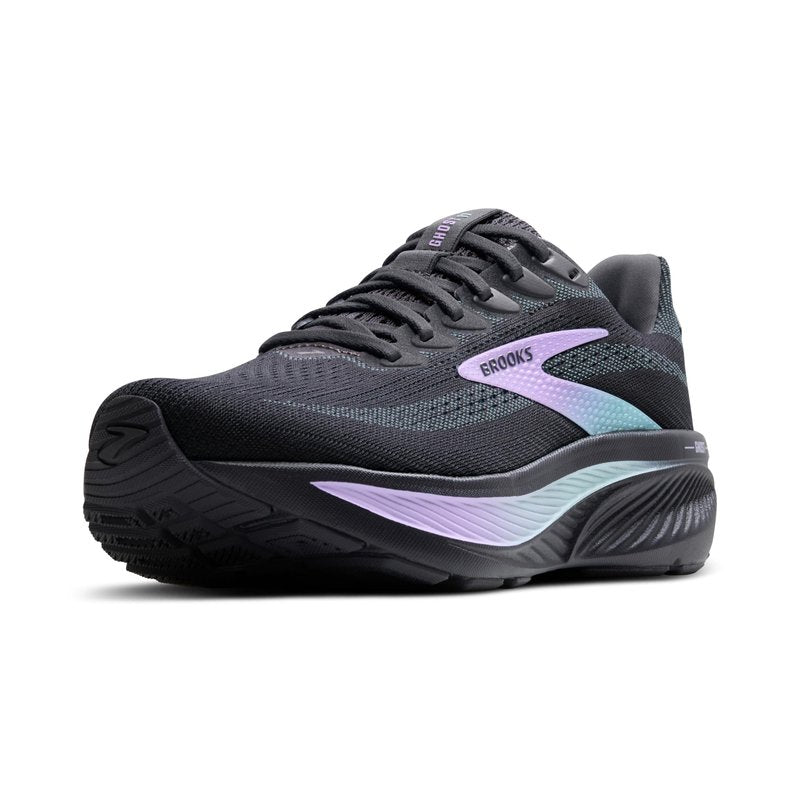Brooks Women’s Ghost 17 Neutral Running Shoe - Grey/Clearwater/Purple - 8 Wide