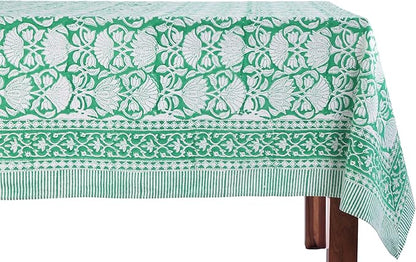 ATOSII Cotton Tablecloth 72 X 140 Inches Meadow Green