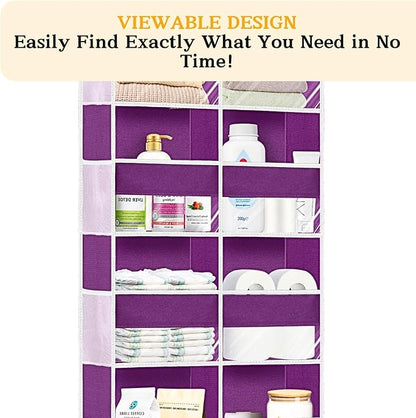 Over The Door Organizer 5 Tiers, Extra Large Behind Door Storage of 10