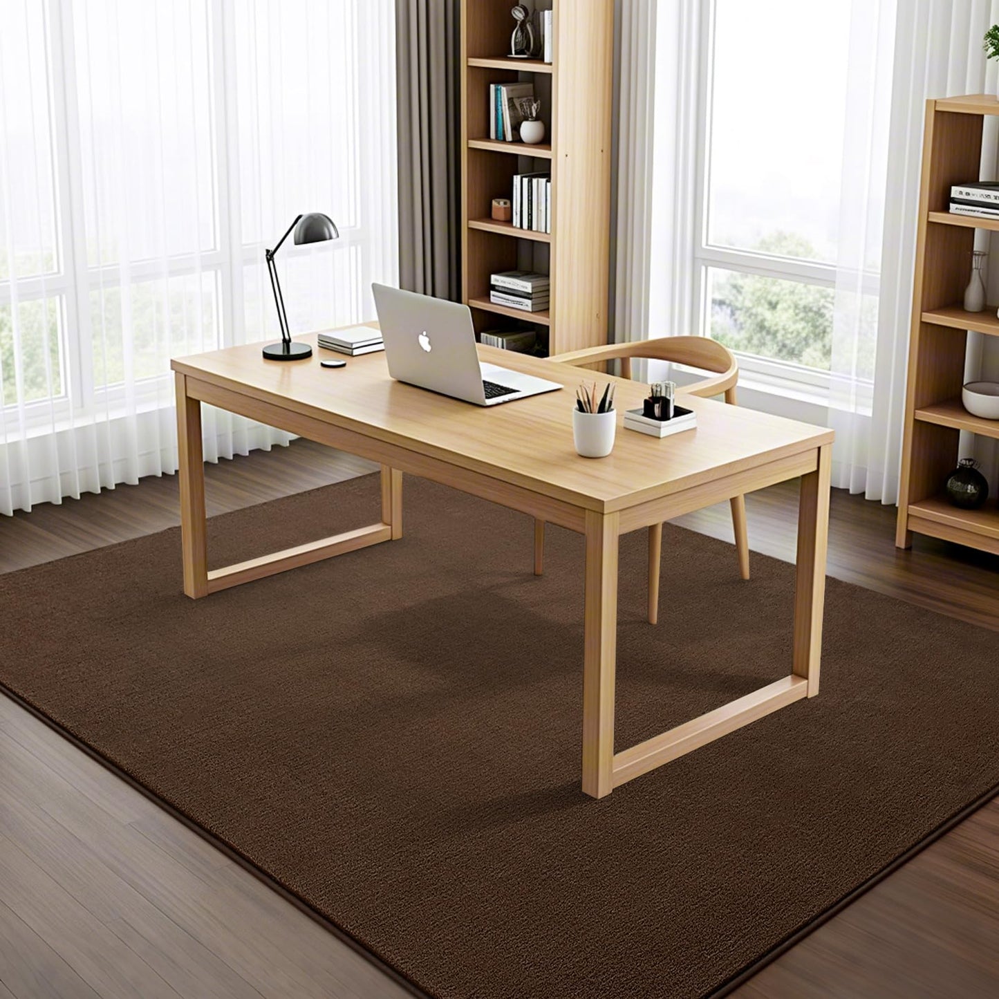 Vasofe 4x6 Area Rugs for Bedroom Living Room, Brown Rug Modern Thickened Memory Foam Throw Carpet, Super Soft Kids Boys Girls Room Rug, Non-Slip Washable Carpets for Dorm Nursery Classroom Office