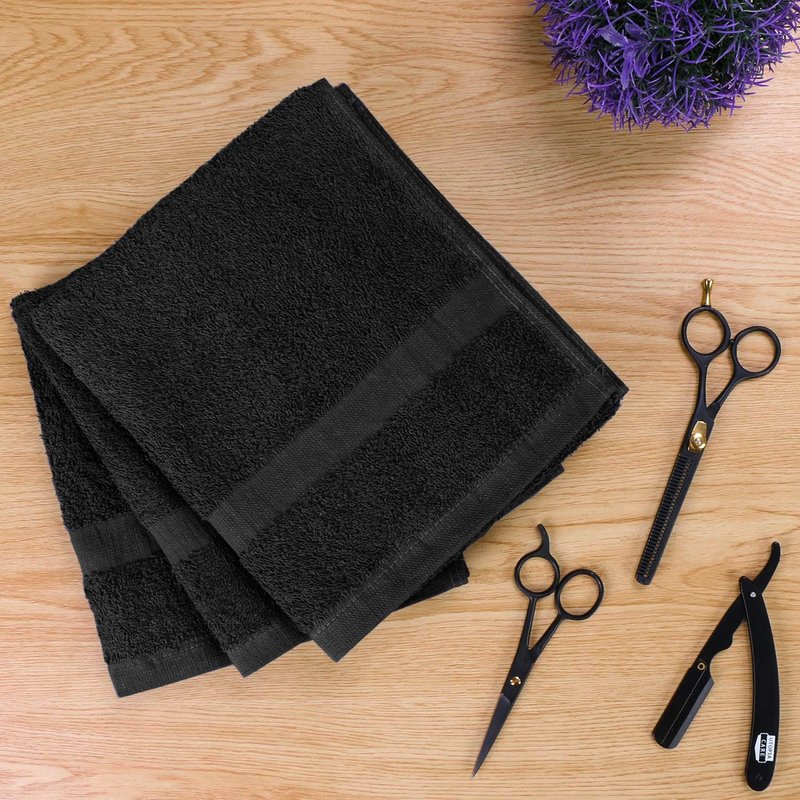 Utopia Towels - Highly Absorbent Cotton Salon Towels | Pack of 24, 16" x 27", Black