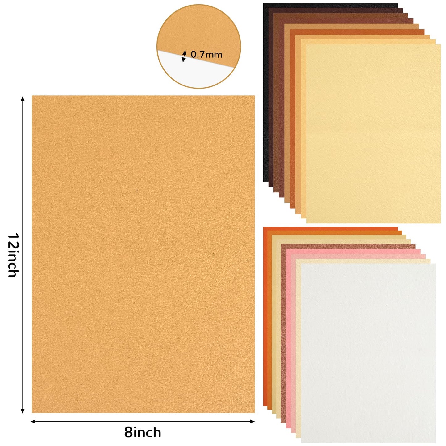 18 Pieces Faux Leather Sheets, 8×12 inches Pastel Soft Leather Fabric Colourful Sheets Suitable for Making Bows, Leather Earrings, Hair Accessories DIY Projects