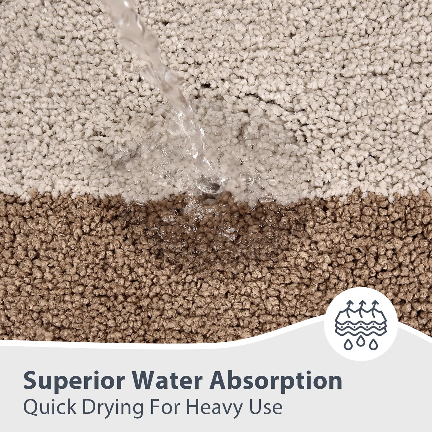 anllugs Bathroom Rugs 24" x 60", Non-Slip Extra Soft Absorbent Bath Rugs, Machine Washable Quick Dry Bath Mats for Bathroom Floor, Shower, Bathtub and Sink, Beige & Grayish Brown