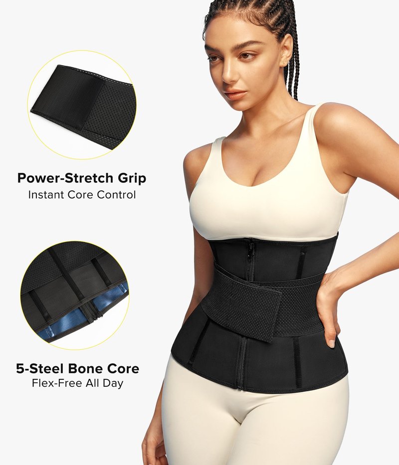 Junlan Sweat Waist Trainer for Women - Sauna Waist Trimmer for Working Out(Blue,Small)