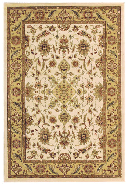 SAFAVIEH Lyndhurst Collection Area Rug - 5'3" x 7'6", Ivory & Tan, Traditional Oriental Design, Non-Shedding & Easy Care, Ideal for High Traffic Areas in Living Room, Bedroom (LNH211A)