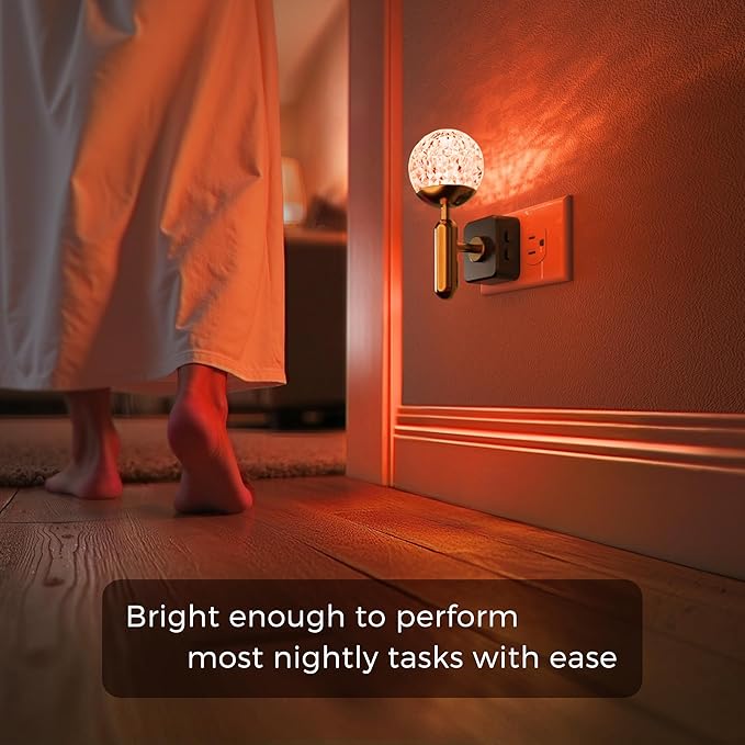 L LOHAS LED Night Lights Plug into Wall,Color Changing Night Light with Rotatable Plug,Crystal Ball Metal Rod,Dusk to Dawn Sensor Nightlight for Bathroom Kids Adults