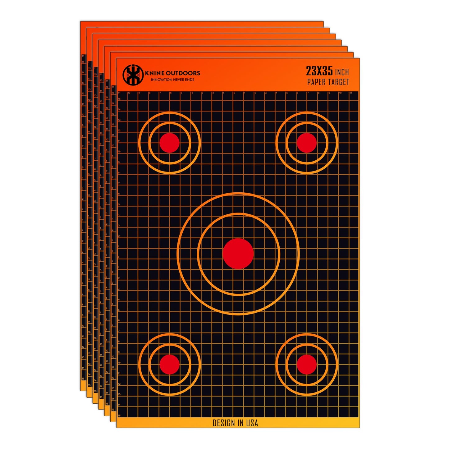 KNINE OUTDOORS Shooting Paper Targets for Shooting Range, 23x35 inch, Bulk for Hunting, Handguns, Pistols, Rifles, Axis Design (10 Pack)