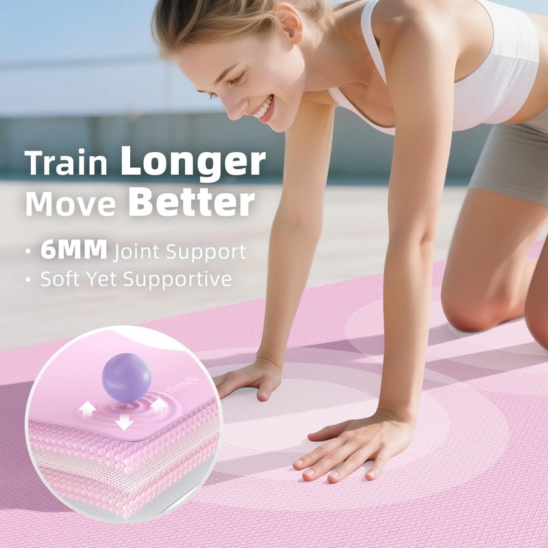 GymCope Extra Large Yoga Mat – 72"x35", Non-Slip TPE Exercise Mat for Women & Men, 1/4" Thickness Pilates Mat for Home Gym, Yoga & Barefoot Workouts, with Towel, Straps