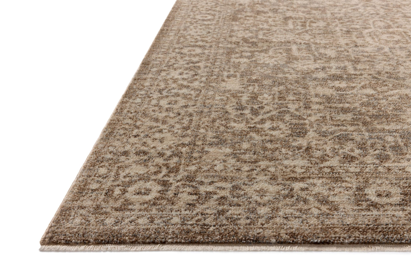 Loloi Newman Collection NEW-02 Dark Taupe/Natural 5'-3" x 7'-6" .37" Pile Height, Area Rug, Soft, Durable, Non-Shedding, Easy Clean, Rug for Living Room
