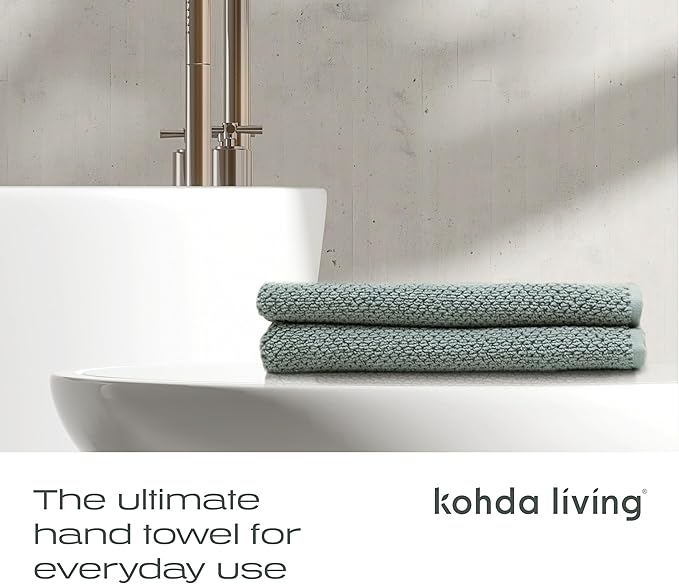 Luxury Silver-Infused Sage Green Hand Towels 2-Pack, 23.6"x17.7"