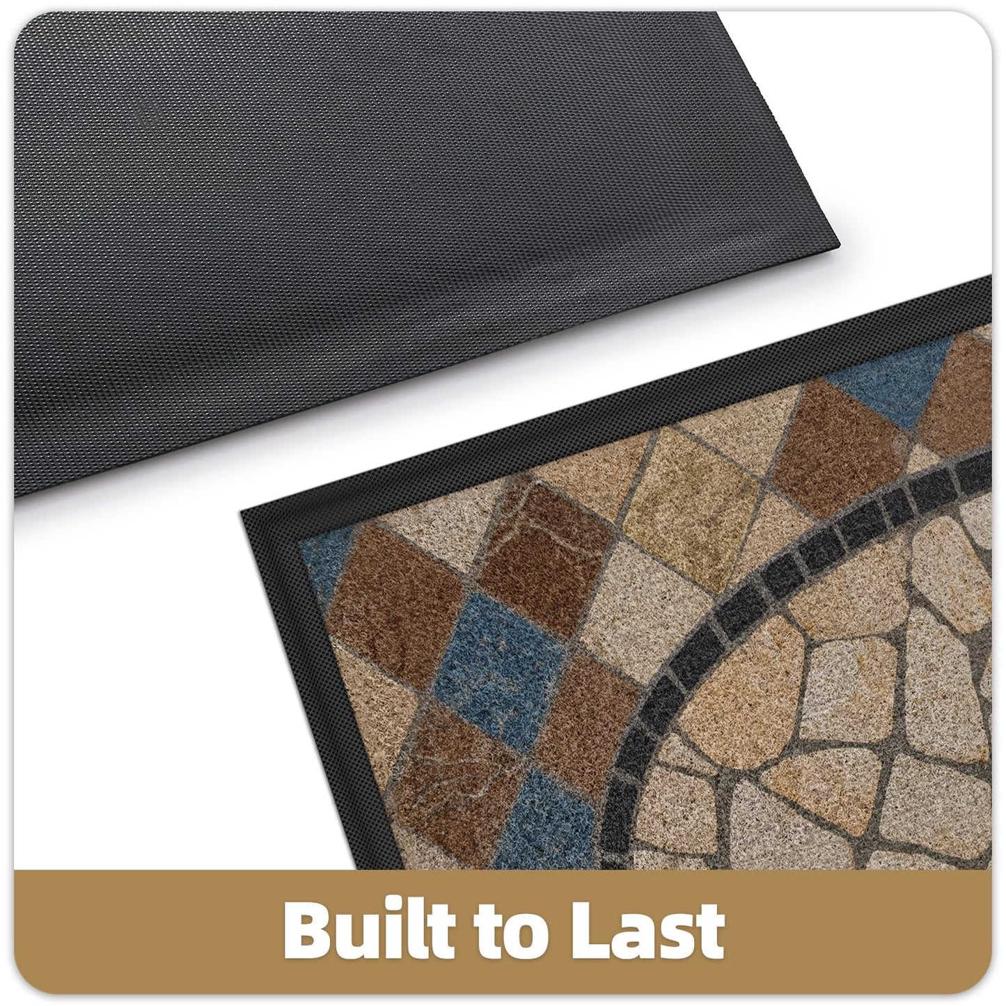 Color&Geometry Front Door Mat Outside Entrance, 24x36 Waterproof All-Season, All-Weather Doormat, Fade Resistant, Easy Clean, Low Profile Patio Porch Entryway Mat, Mediterranean Mosaic Pattern