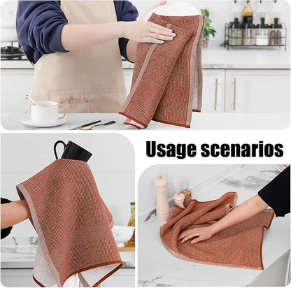 Homaxy Premium Kitchen Towels, Large Cotton Kitchen Hand Towels, Flat and Terry