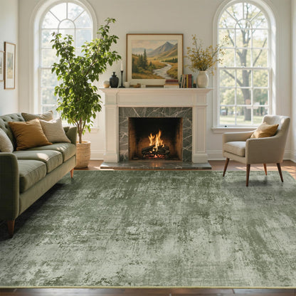 6x9 Ft Large Area Rugs for Living Room, Soft Non-Slip Washable Rugs Modern Abstract Pattern Carpet for Bedroom Indoor Floor Nursery Home Decor (Green)