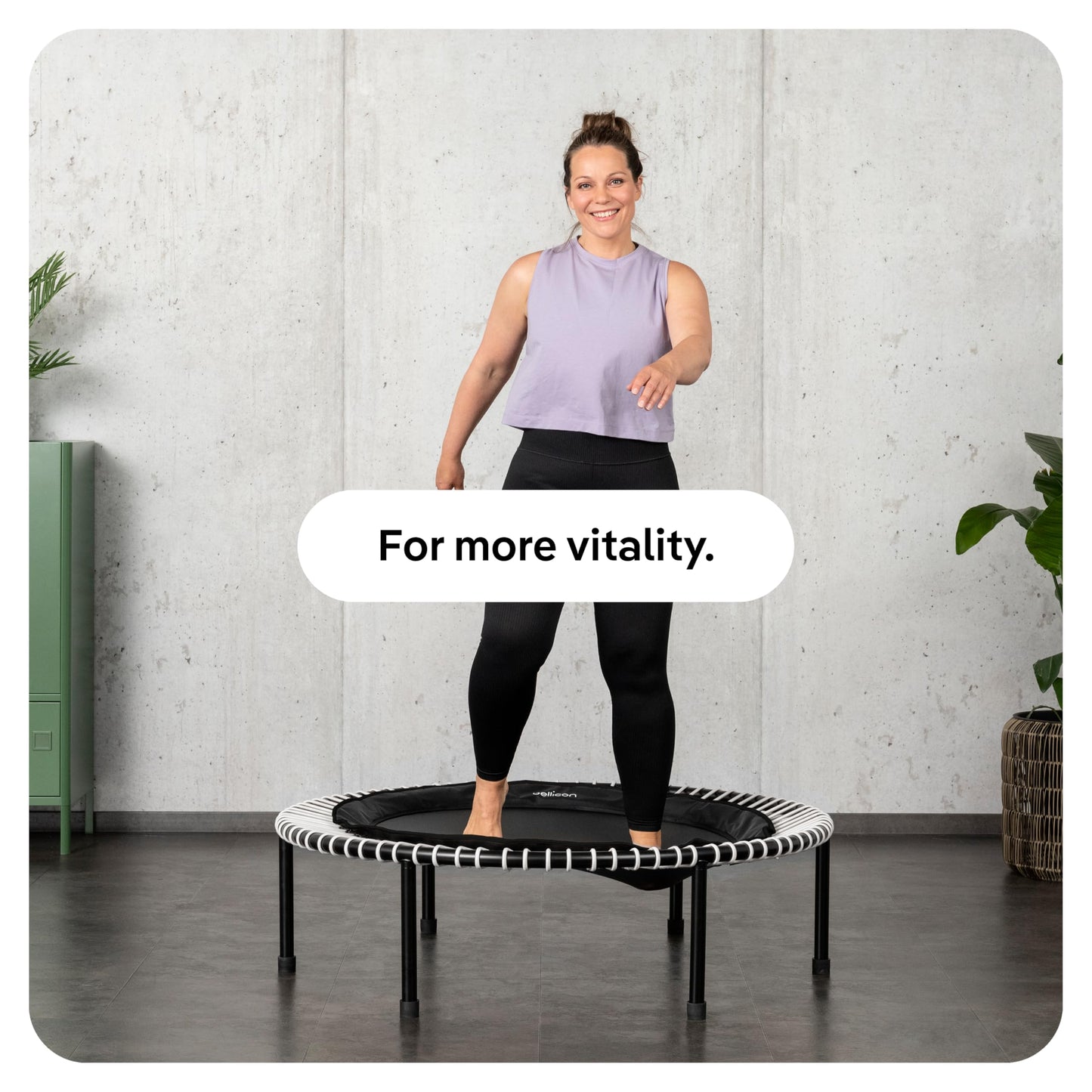 bellicon Mini Trampoline 39'' (Orange) | Bungee Suspension up to 330 lbs | Indoor Fitness Rebounder for Adults | Screw-in Legs