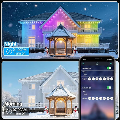 300Ft Permanent Outdoor Lights for House Waterproof, IP67 LED Eave Lights with App/Remote Control, Outdoor Permanent led Lighting for House Roof Decor,Christmas,Party,All Holiday and Daily