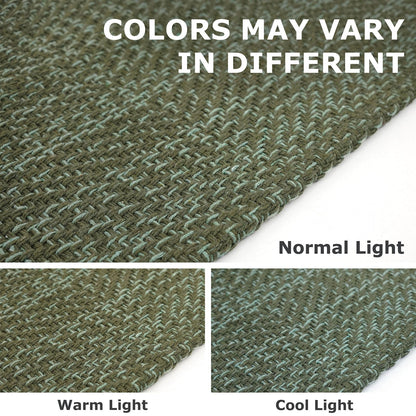 IOHOUZE Small Area Rug 2x3 Washable Woven Rugs for Entryway Non Slip Rubber Backed Front Door Rugs Indoor Doormat Throw Rug Floor Carpet for Entrance Kitchen, Olive Green/Dusty Green