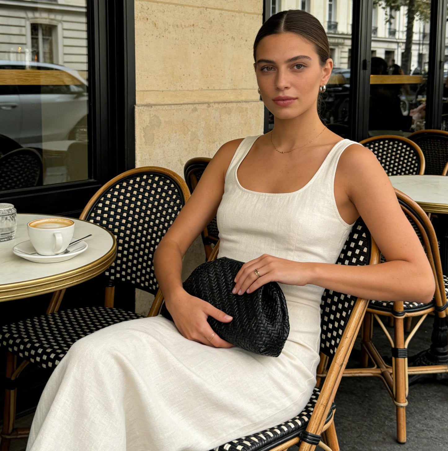 Aritenation Woven Clutch Purses for Women Evening Bag Elegant Ruched Dumpling Clutch PU Leather for Party Wedding