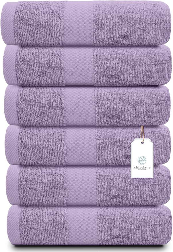 White Classic Luxury Lavender Hand Towels