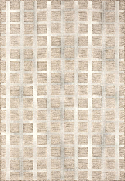 Abani Brown Area Rug – Ocean Collection – 5' x 8' Gridscape Design – Indoor & Outdoor Use – UV Protected, Fade-Resistant, Easy to Clean – Durable for Patio, Deck, Entryway, or Kitchen