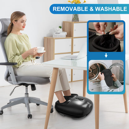 COMFIER Foot Massager with Heat,Kneading,Vibration,Compression,Pause Function,Shiatsu feet Massager for Plantar Fasciitis Neuropathy, Gifts for Him/Her,Remote Control,Size 13
