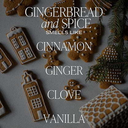 Sweet Water Decor Gingerbread and Spice Candle - Soy Cinnamon, Vanilla, Clove, Ginger Scented Gingerbread Candle for Christmas - 11oz White Jar with Wood Lid, 50+ Hour Burn Time, Made in The USA