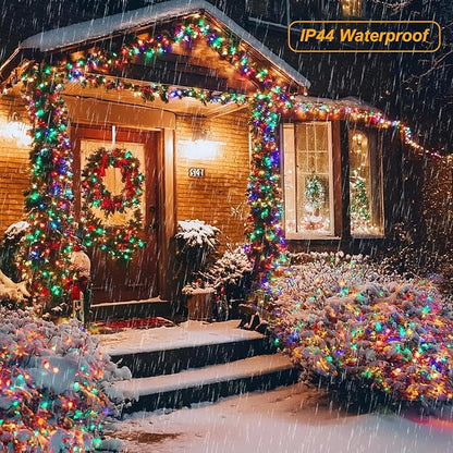 String Lights Battery Powered, 2 Pack Total 33 FT 100 LED Christmas Lights Indoor Outdoor Decoration, Twinkle Fairy Light for Classroom Dorm Halloween Decoration, Warm White