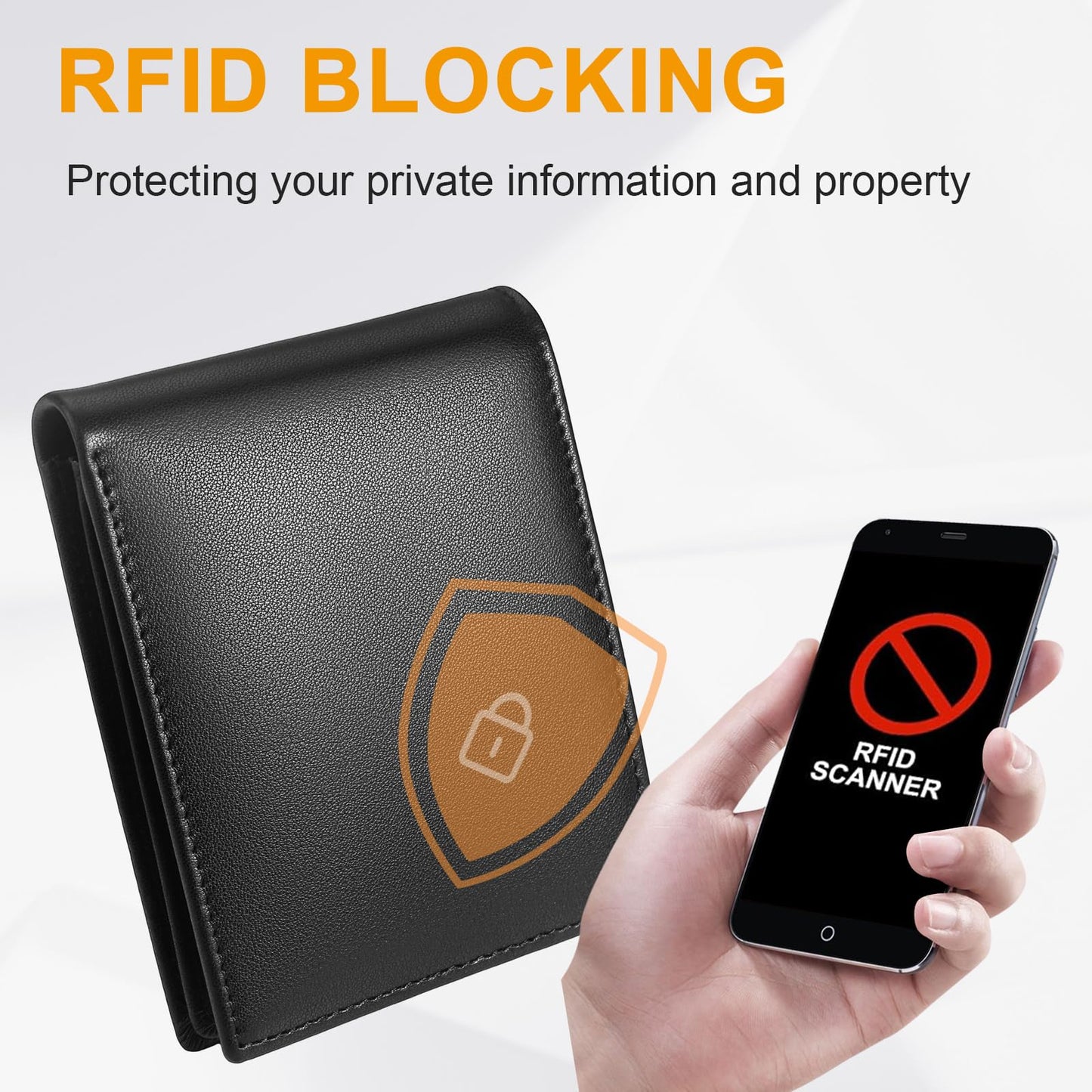 MARZAHAR Genuine Leather Mens Wallet, RFID Blocking Bifold Wallet for Men with ID Window, 11 Card Slots, Husband Birthday Anniversary, Dad Fathers Day Gift (Black)