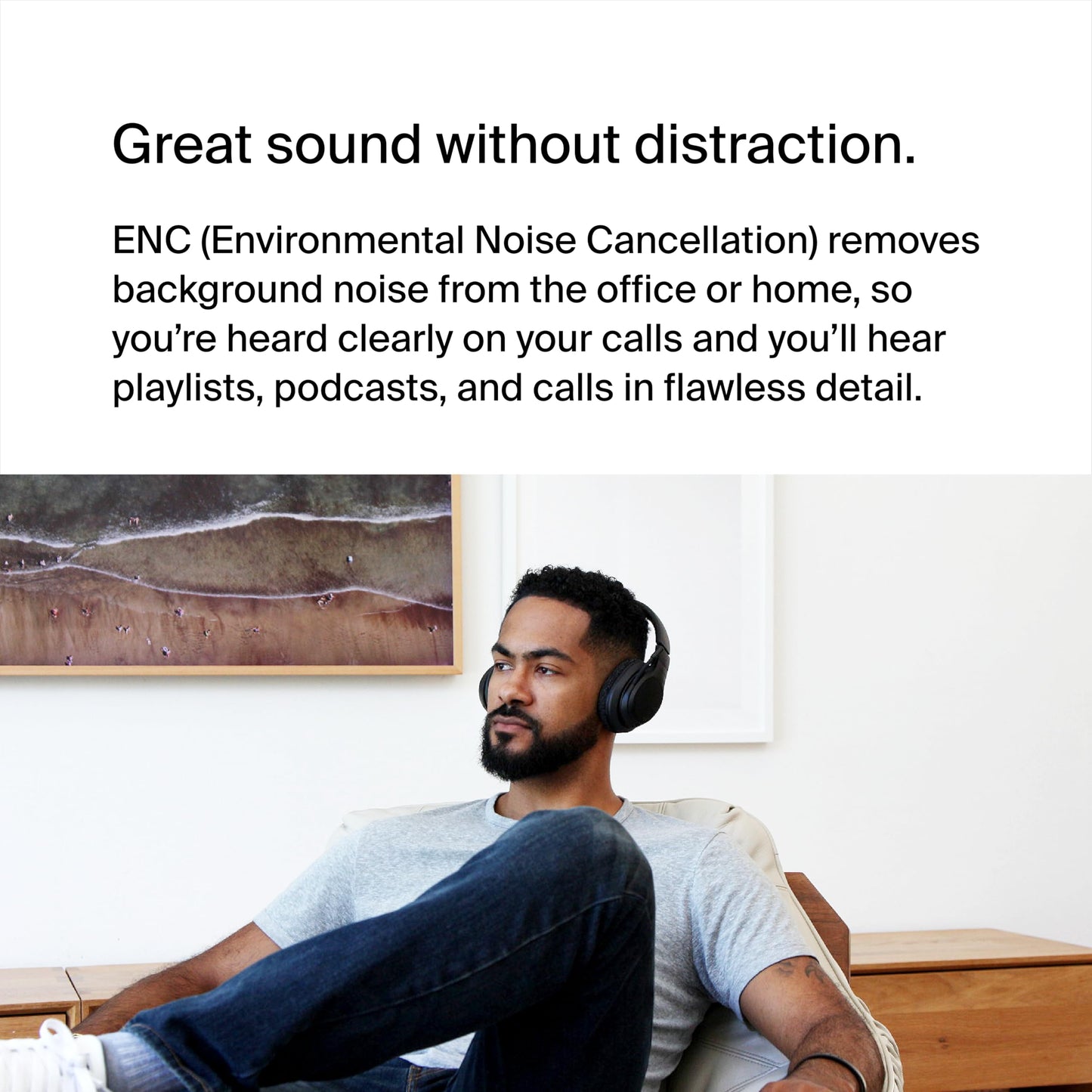 Belkin SoundForm Adapt Wireless Over-Ear Headset, Headphones for Work, Play, Gaming, & Travel w/Built-in Boom Microphone, 45H Battery Life - Compatible with iPhone, iPad, Galaxy, and More - Black