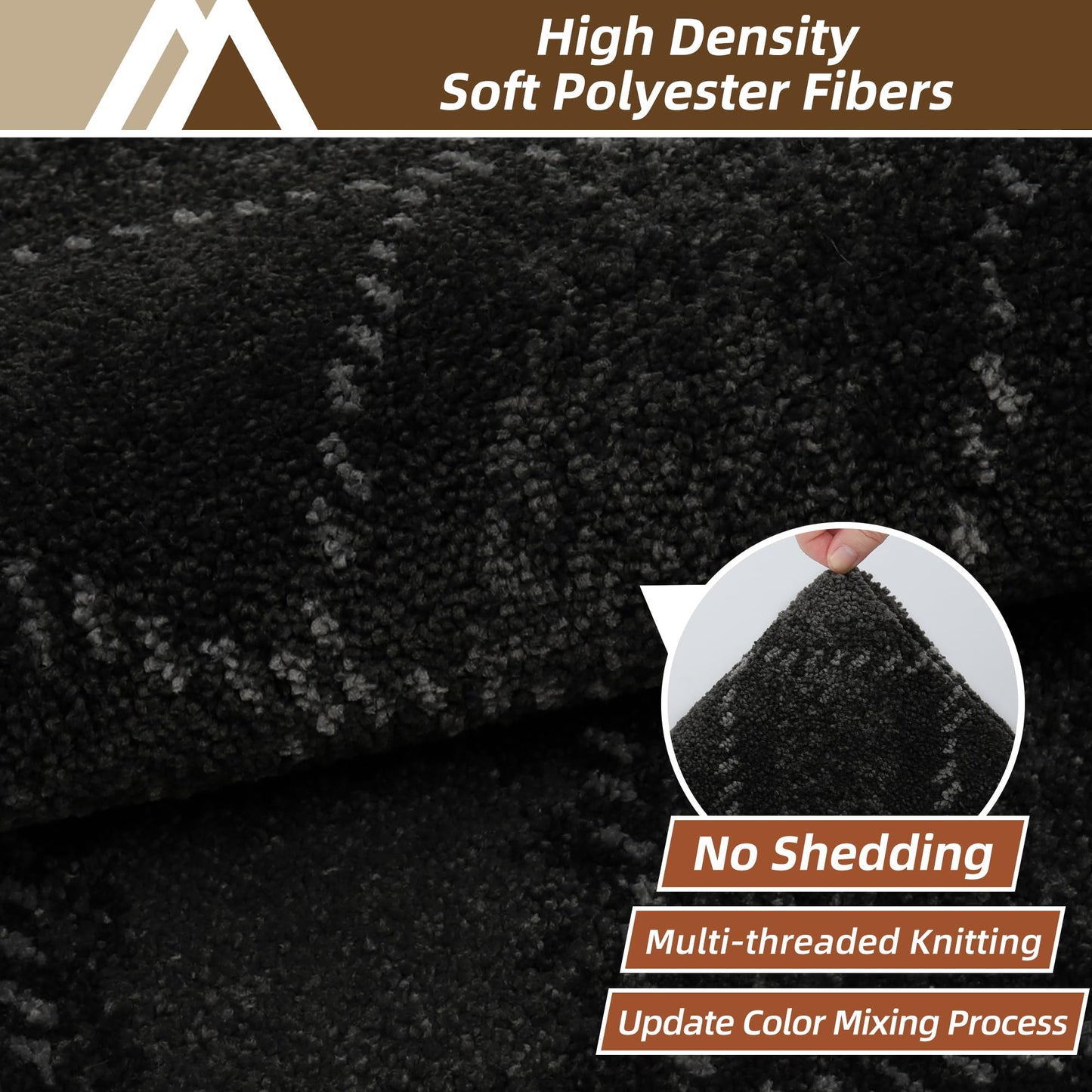 COSY HOMEER Kitchen Rugs and Mats Sets 2PCS Non-Slip Soft Kitchen Mats for Floor Absorbent and Stain Resistant Kitchen Floor Mat Washable Plaid Rugs for Kitchen,20"x32"+20"x48",Black