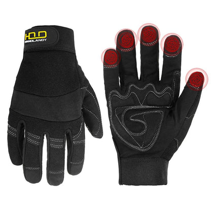 HANDLANDY Work Gloves for Men & Women, Utility Mechanic Working Gloves Touch Screen, Flexible Breathable Gardening Gloves for Yard Maintenance (Large, 1 Pair)