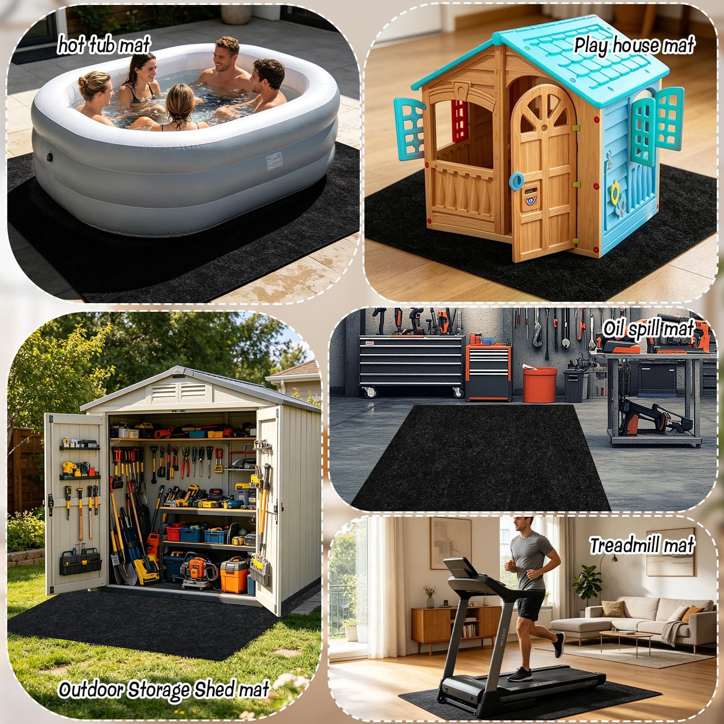HFYZZ 13x13 ft Outdoor Gazebo Mat, Waterproof Thickened Outdoor Patio Gazebo Tent Rugs Foldable Floor Blanket for Gazebo Picnic Hiking Lawn Outdoor Supplies Garden